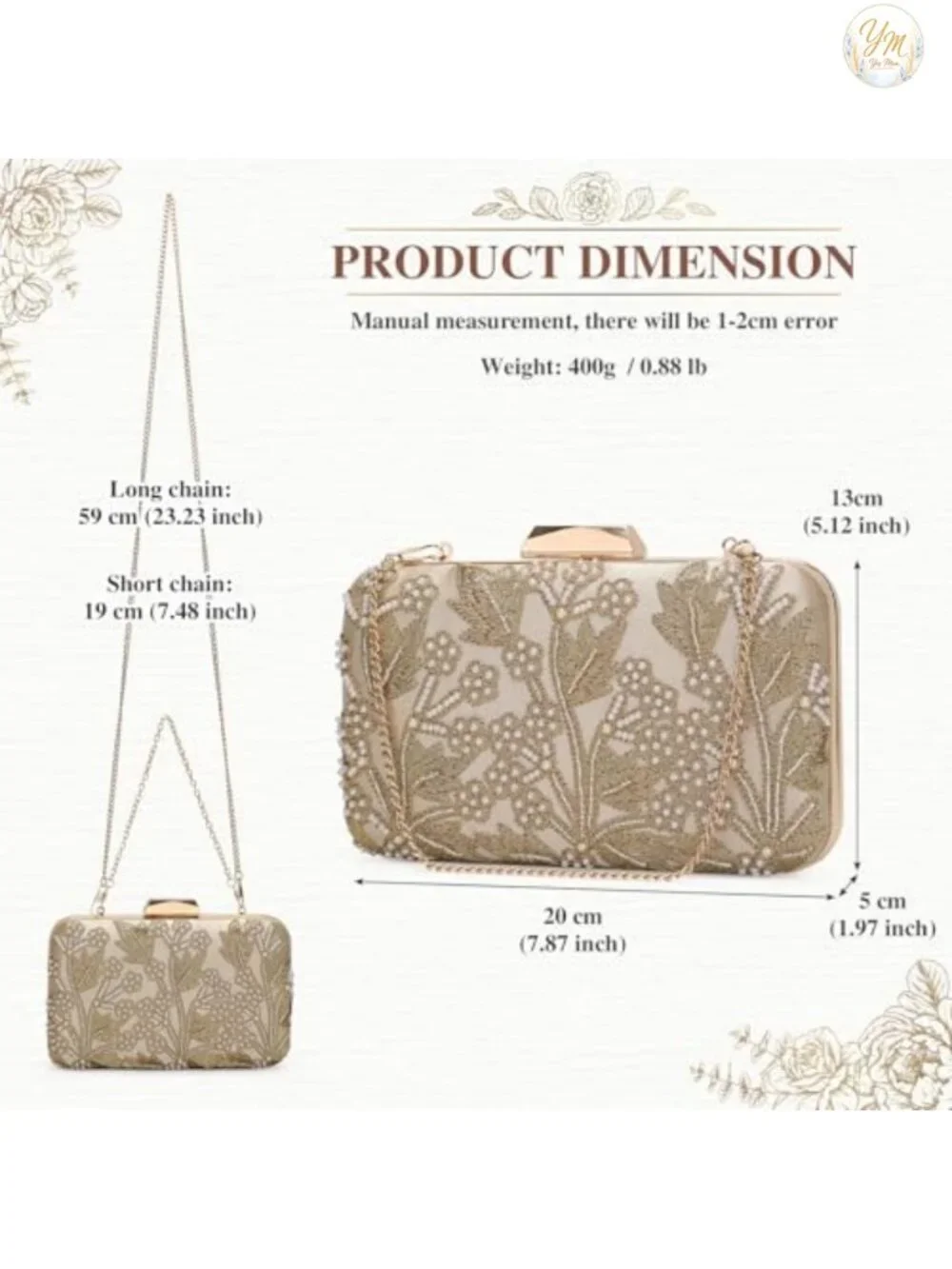 1920s Vintage Beaded Floral Evening Bag Clutch Sequin Handbag Wedding Prom